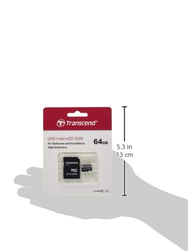 Transcend TS64GUSD350V 64GB UHS-I U1 Micro SD Memory Card BLACK