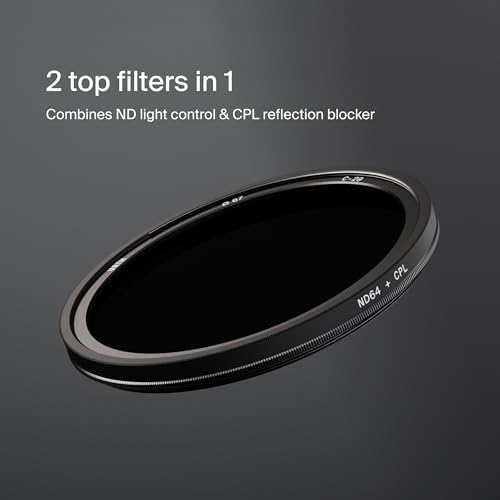 Urth 95mm CPL + ND64 Lens Filter (Plus+) — 20-Layer Nano-Coated Camera Lens Filter for Enhanced Polarization and Neutral Density Control