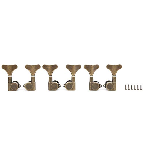 6 Pcs Electric Bass Tuning Pegs Tuning Key Tuning Pegs All Sealed Fishtail 3L+3R Instrument Accessory