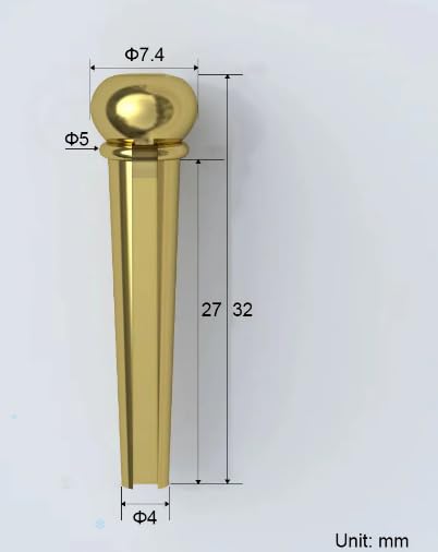 Guyker Guitar Bridge Pins, Pure Brass Pins Endpin for 6 Strings Folk Acoustic Guitar Nail Pegs Fixed Cone Replacement Parts High Craftsmanship 1 Set (6 Pcs)