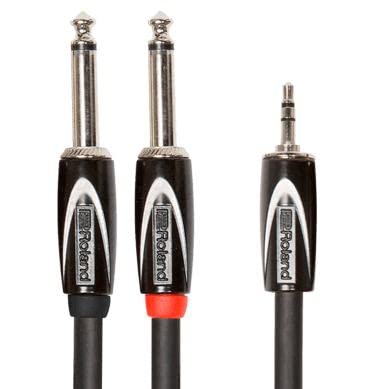 Roland Black Series 3.5mm TRS Male to Dual 1/4-Inch TS Male - 10 Foot (RCC-10-3528V2)