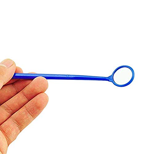 MIKE Plastic Dental Examination Mirrors 100pcs (Blue)