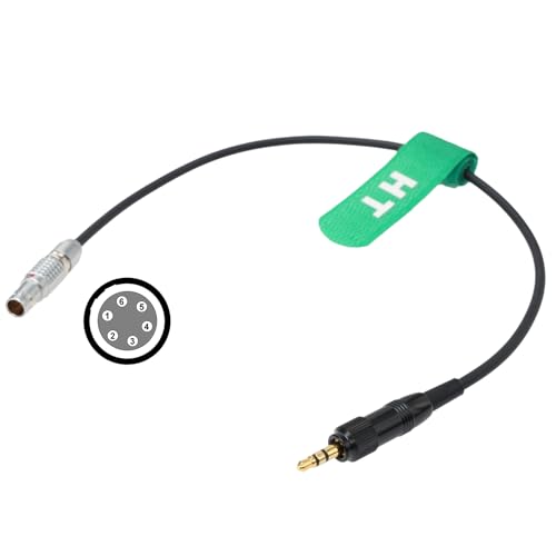 Audio Cable for Sennheiser EK500 G4 Sony D21 Receiver to ARRI Alexa 35, Mini LF Camera, 6-pin to Locking 3.5mm 1/8" TRS, 30cm
