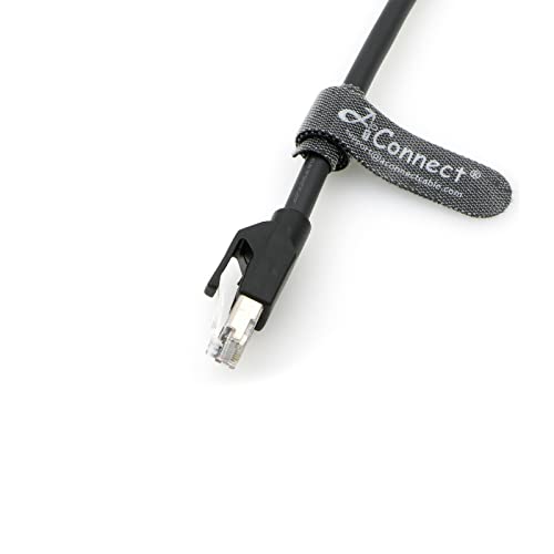 M12-A-Code-RJ45-Ethernet-Cable for Cognex DM300 M12 8-Pin A-Code Male to RJ45 for Industrial Camera 3.3Ft/1M Black 1M