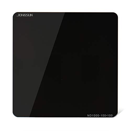 JONGSUN 100x100mm Square ND Filter, S-PRO Neutral Density Gray ND1000 Lens Filter,Ultra Slim HD 18 Layer Nano Multi-Coated, Schott B270 Optical Glass, ND1000 (3.0) 10-Stop