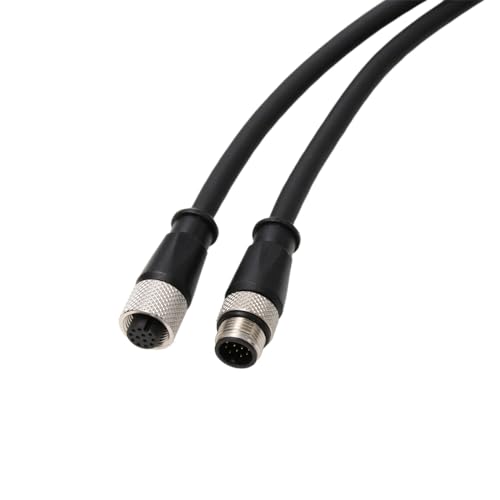 Power IO Cable M12 12 Pin Male Female for Omron Microscan MicroHAWK V430 F430 MV-4000 QX-1 Cognex Checker 200 Reader 500 Vision Sensor in Sight 7000 3M 3 m