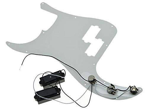 [AUSTRALIA] - KAISH Pre-wired Bass Pick Guard Loaded P Bass Pickguard for Precision P Bass White 3 Ply 