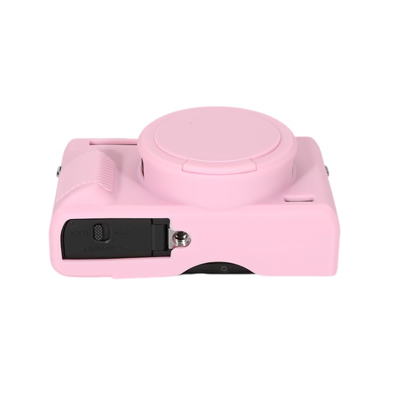 Canboc Case for Canon PowerShot G7X Mark III Digital Camera, G7X Mark III Soft Silicone Cover with Detachable Lens Cover, Pink (Case Only)