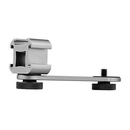 Andoer Triple Cold Shoe Mount Bracket Extension Bar with 1/4 Inch & 3/8 Inch Thread for Gimbal Stabilizer Tripod Camera Flash Light