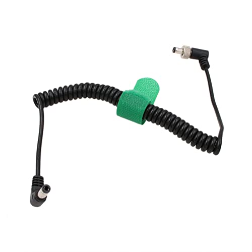 Power Cable for SmallHD Atomos Ninja V Monitor Hollyland Mars 400s Cosmo Blackmagic Video Assist Studio 4k PRO Aputrue 60d 60X Video Devices PIX-E, Right Angle DC 2.5mm to Locking DC 2.5mm Angled DC, Coiled Cable