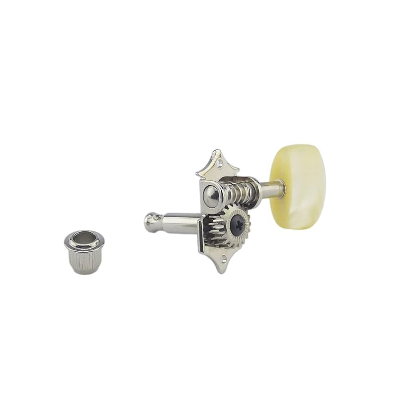 [AUSTRALIA] - 2R/2L Violin Bass Tuning Pegs Machine Heads with White Buttons Handles, VBTP-100 