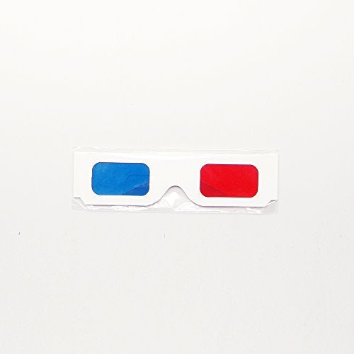12 Pairs of Red/Cyan Cardboard 3D Glasses - White Frame