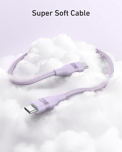 Anker Go Kit, Nano USB-C Cable, 240W Flexible Braided Cord, Nano Charger, 30W USB-C GaN Charger, Fast Charging for iPhone 17 Series, MacBook Pro, and More (Purple, 6 ft
