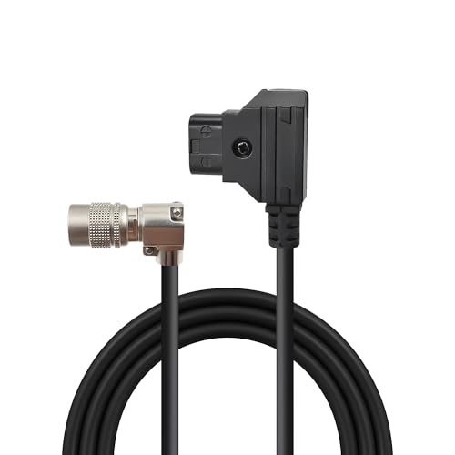 D-Tap to Hirose 4-Pin Male Coiled Power Cable Compatible with Sound Devices 688, 644, 633, Zoom F8/F4, MixPre-10 II, SmallHD AC7, DP7 Monitors, V-Mount & Gold Battery Mount Power Adapter, 31”