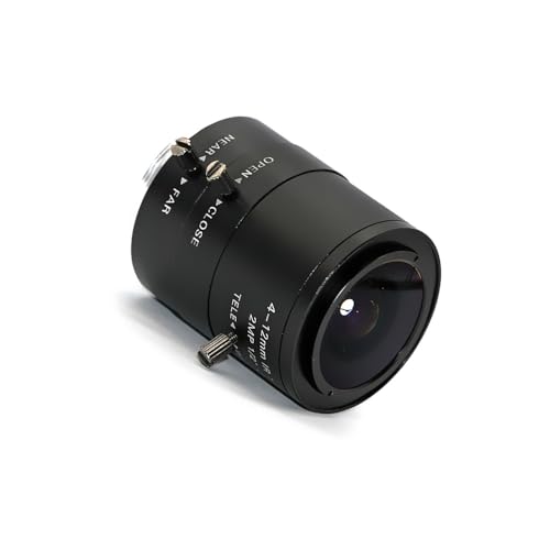4-12mm Varifocal C-Mount Lens for Raspberry Pi HQ Camera, with C-CS Adapter, Industrial Telephoto Lens 4-12mm