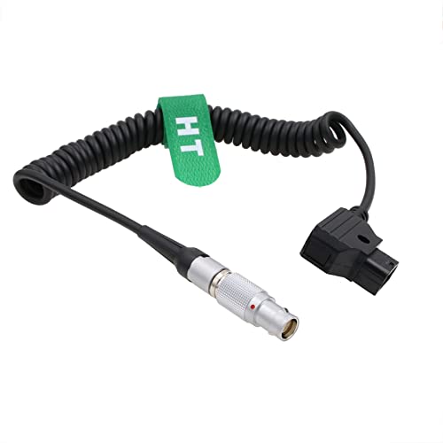 DC Power Cable Coiled for Canon C300 MK II / C200 / C200B Camera, D-tap to 4 Pin V-Mount 16.7V DC Coiled cable Straight 4-pin
