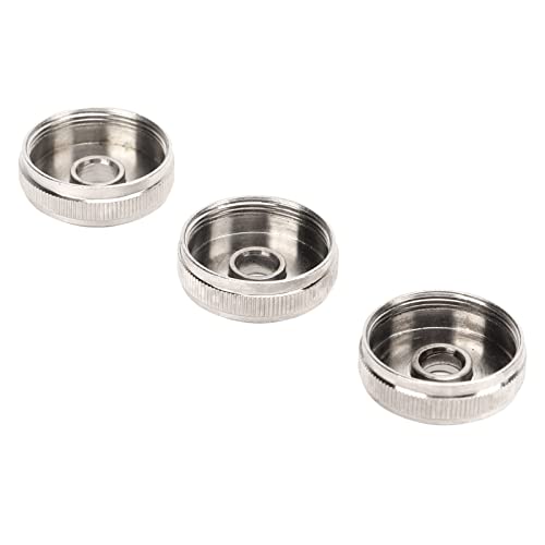 3Pcs Trumpet Valve Buttons Metal Silver Screw Piston for Trumpet Replacement 0.8 * 2.18 * 2.18mm Trumpet Bottom Valve Cap