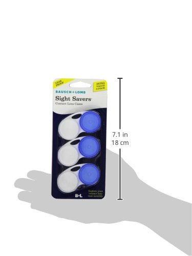 Sight Savers Contact Lens Case by Bausch & Lomb, Compact, Durable, Leak Proof, Pack of 3