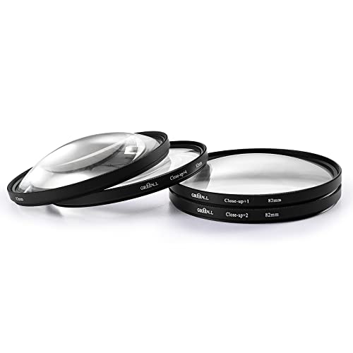 GREEN.L 82mm Close-up Filter Set(+1,+2,+4,+10), Professional Macro Filter for Camera Lens