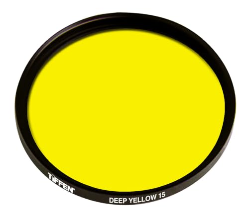 Tiffen 77mm Deep Yellow 15 Camera Lens Filter, Black & White Photography Yellow Filter