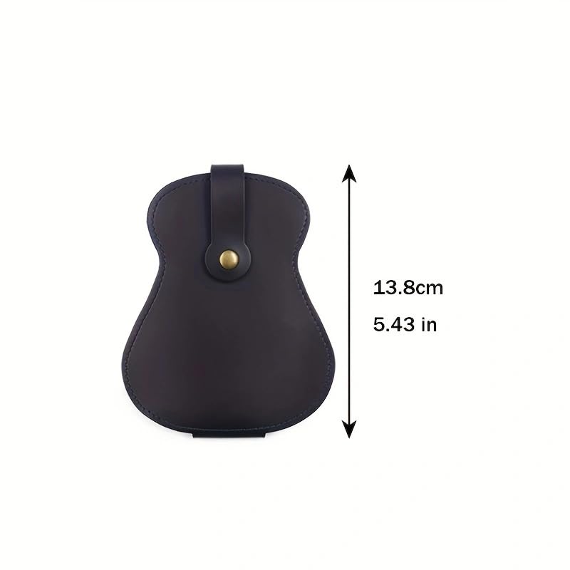 Leather Guitar Pick Holder Case,Handmade PU Leather Guitar Plectrum Holder with 18 Slots for Guitar Picks (brown) brown