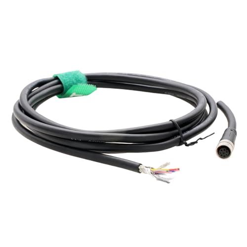 M8 8 pin Female Power Data Cable for Baumer CX Machine Vision Industrial Camera Sensor Automation Control I/O, A Coding, Shielded, 1m M8 8 pin female to open 15m