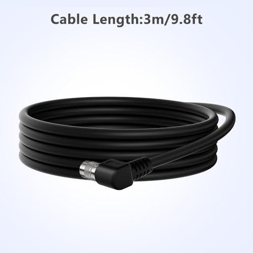 Alvin's Cables HR10A-7P-6S Hirose 6 Pin Female to Open End Power I/O Cable for Sony CCD, Basler, Keyence, Cognex, Baumer, Hikvision Industrial Camera, High Flex Shielded C-Type 9.84ft/3m 9.8ft/3m Right angle 6 Pin C-Type