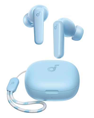 Soundcore by Anker P20i True Wireless Earbuds, 10mm Drivers with Big Bass, Bluetooth 5.3, 30H Playtime, Water-Resistant, 2 Mics for AI Clear Calls, 22 Preset EQs, Customization via App(Pink&Blue)