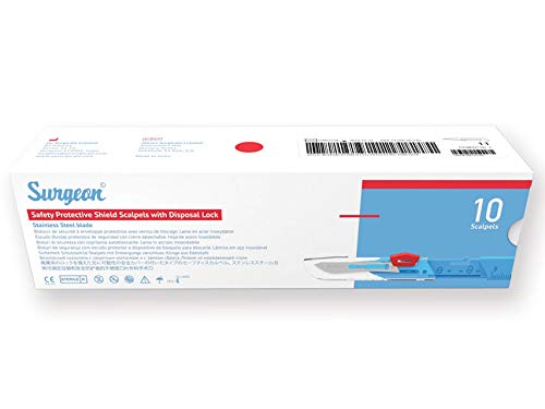 Gima Sterile Scalpels made of Rust-Proof Stainless Steel, ABS Handle, for Single Use, Premium, Safety Blade Guard 11