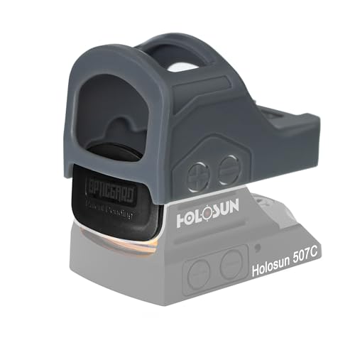 OpticGard Scope Cover Compatible with Holosun 507C 407C Protect Your Optic While in Action from Stray Casing and Drops Easy Snap On Includes a Detachable Lens Cover for Protection Gunmetal