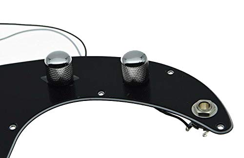 KAISH Pre-wired Bass Pick Guard Loaded P Bass Pickguard for Precision P Bass Black 3 Ply