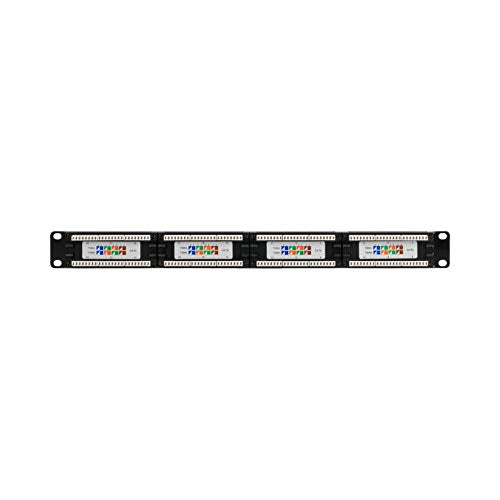 Navepoint 24-Port Cat5E UTP Unshielded Patch Panel for 19-Inch Wallmount Or Rackmount Ethernet Network 1U Black