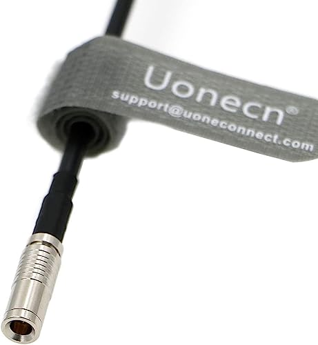 Uonecn Timecode Cable DIN 1.0/2.3 to 3.5mm TRS 90 Degree Time Code Cord for Canon R5C Tentacle Sync Easy-plug DIN to RightAngle 3.5mm