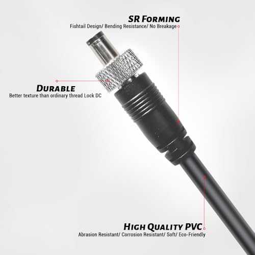 Alvin's Cables Lock DC to D Tap Power Cable for Video Devices PIX-E7 7 Touchscreen Display Hollyland Mars 400s 50cm/20in Straight Lock DC