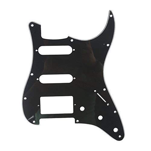 [AUSTRALIA] - Musiclily HSS 11 Hole Strat Pickguard ST Guitar Pick Guard Scratch Plate for Fender American/Mexican Standard Stratocaster Modern Style Electric Guitar,3Ply Black 3ply Black 