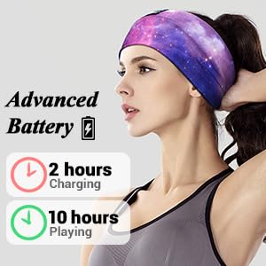 [AUSTRALIA] - LC-dolida Sleep Headphones Bluetooth Headband Sleeping Wireless Headband Headphones with Thin HD Stereo Speakers Perfect for Side Sleepers, Sport, Yoga, Travel Purple Starry 