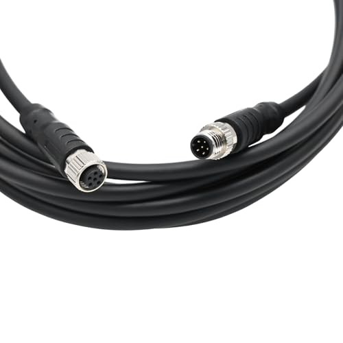 Cable for Basler Camera ace 2 V, Boost R, Racer 2 S, Vision Sensor Industrial Automation Control, M8 6-pin A Coding Female Male to Open End, Shielded, 3m M8 6 pin female to male