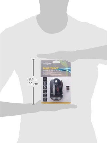 Targus Wireless Mouse with Blue Trace Technology for Tracking, Includes Micro USB Receiver and 2 Batteries, Black and Gray (AMW50US)