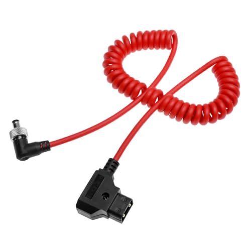 Alvin's Cables Ultra Soft Dtap to Locking DC 2.1 Right Angle Cable, Atomos Ninja Dtap Power Coiled Cable for Video Devices PIX-E7 PIX-E5 Monitor, for Hollyland Mars 400s Coiled Cable ultra soft Right Angle Lock DC