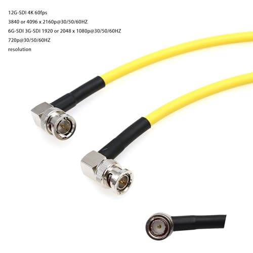 4K 12G SDI BNC Video Coaxial Cable for RED Komodo Komodo-X V-Raptor XL DSMC2 Camera Ninja V Shogun SmallHD Portkeys Feelworld Monitor Teradek, Yellow Canare 80cm