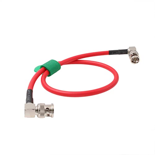12G 6G HD SDI Raw 4K 60fps Video Cable Right Angle to Right Angle BNC Canare LV-61S 75 ohm Coaxial Shielded for Sony FS7 FX9 FX6 Alexa DSMC2 Camera Blackmagic SmallHD Atomos Monitor (1m, Red) 1m