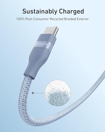 Anker Go Kit, Nano USB-C Cable, 240W Flexible Braided Cord, Nano Charger, 30W USB-C GaN Charger, Fast Charging for iPhone 17 Series, MacBook Pro, and More (Blue, 6 ft)