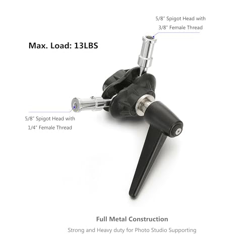 PHOCUS Light Stand Adapter Camera Mount Bracket, Double Swivel Ball Joint