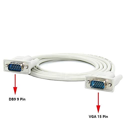 [AUSTRALIA] - Dahszhi DB9 9 Pin Male to VGA Video 15 Pin Male Serial Port Cable RS232 1.35M/4.4FT Length 