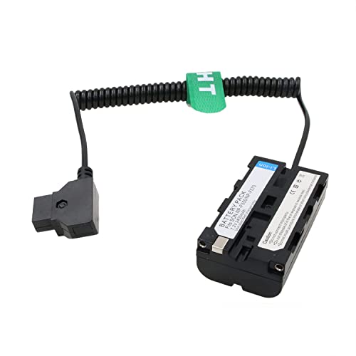 Camera Monitor D-tap NP-F970 F750 F550 Dummy Battery Power Adapter for Atomos Shogun Inferno Ninja Sony L, Coiled Cable D-tap Coiled