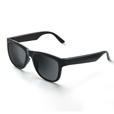 GS01 Smart Bluetooth Sunglasses, Audio Sunglasses with Speaker,Polarized lens, Touch Control, Open Ear Music and Hands-Free (Black+Blue))
