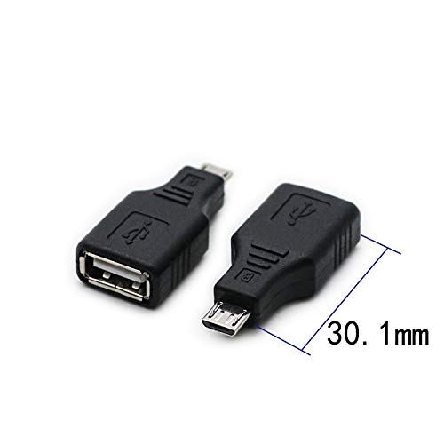 2 Pack USB 2.0 Micro USB Male to Type A Female OTG Adapter Connector Converter Coupler