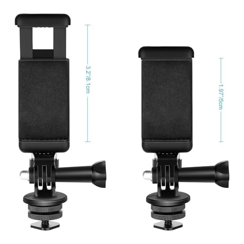 NEEWER Phone Holder/Hot Shoe Mount Adapter Kit Action Camera Mount Compatible with GoPro Hero 12 11 10 9 8 7 6 5 DJI OSMO Action 4 3 2 iPhone 15 Pro Max 14 13 Pro Samsung S23 for DSLRs Ring Light