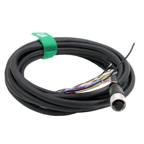 Cable for Cognex in-Sight 3800 9000 470 Microscan MV-4000 Sensor Camera, M12 A-Coded 12 Pin Female to Flying Lead 24V Power IO RS232 3m 3 m Straight