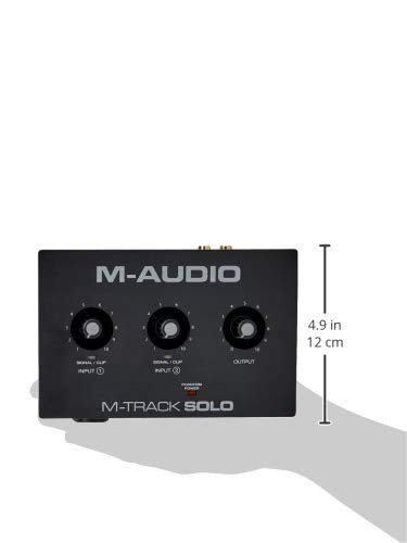 M-Audio M-Track Solo – USB Audio Interface for Recording, Streaming and Podcasting with XLR, Line and DI Inputs, Plus a Software Suite Included with 1 Mic Input Interface only